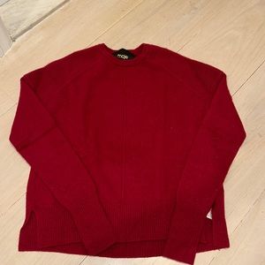 Maroon / red Maje cashmere sweater with shoulder detailing